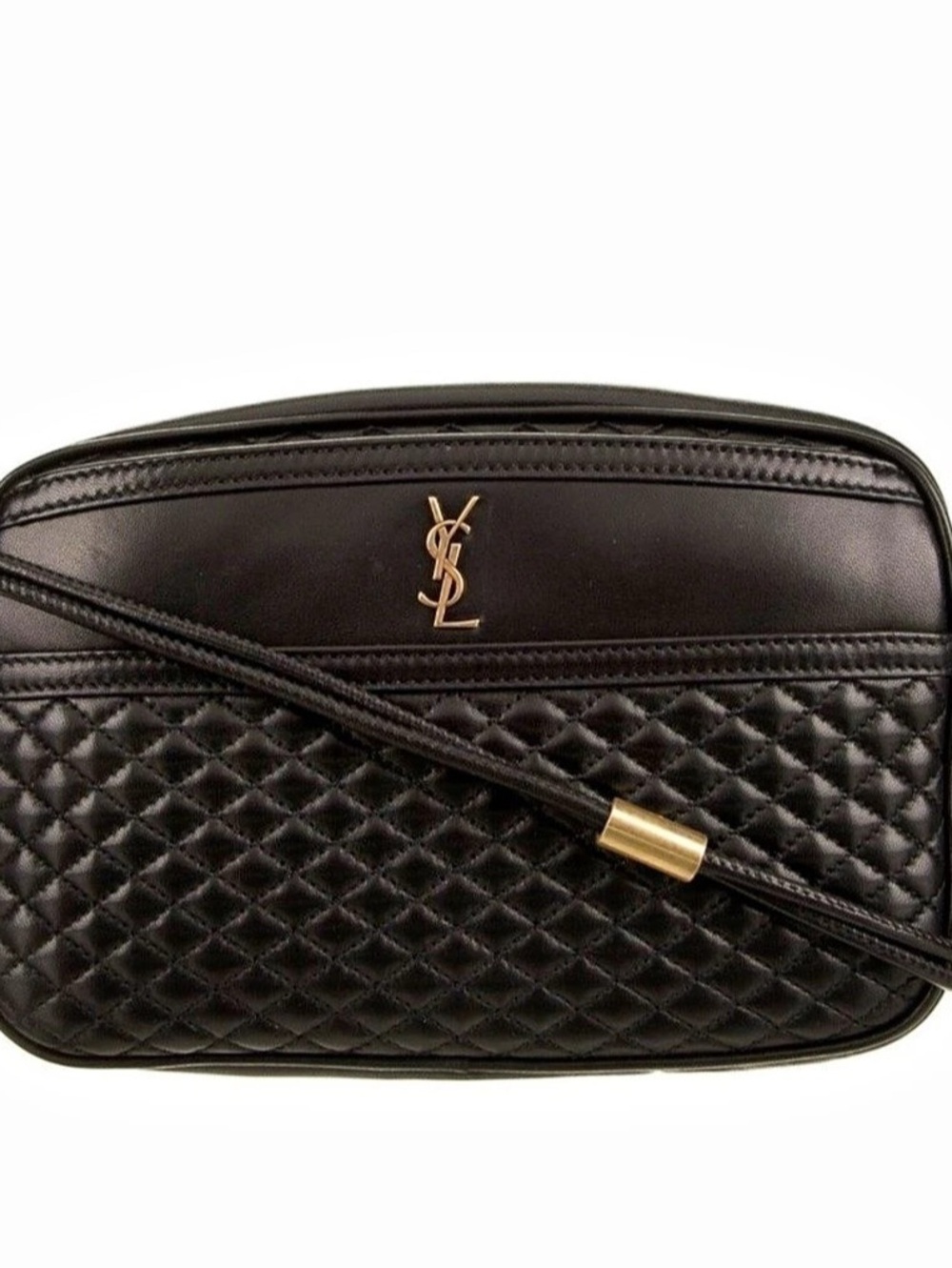 Saint Laurent Victoire Camera Bag Quilted Lambskin in Black